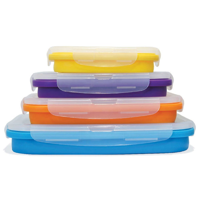 3 Tupperware Flat Out Collapsible Storage Containers with Lids